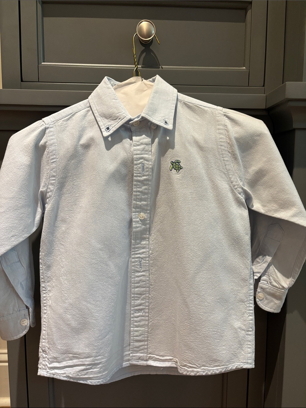 Button-Down Kids Shirt with Turtle Embroidery - Light Blue J. Bailey